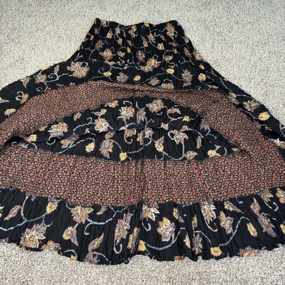 Vtg Broomskirt Maxi Skirt Womens XL Floral Boho Lucia Lukken USA - Picture 6 of 10